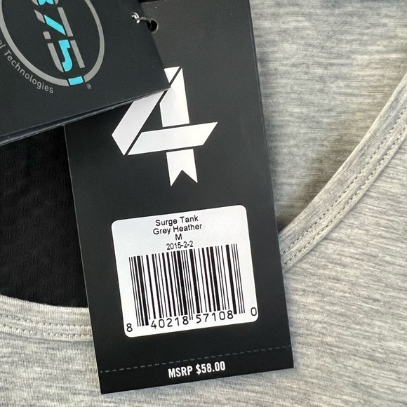 Fourlaps Surge Sleeveless Tank Top In Heather Grey - Medium NWT - Picture 7 of 13